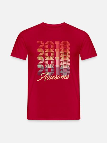 Funny Birthday Awesome 2018 - Men's T-Shirt - red