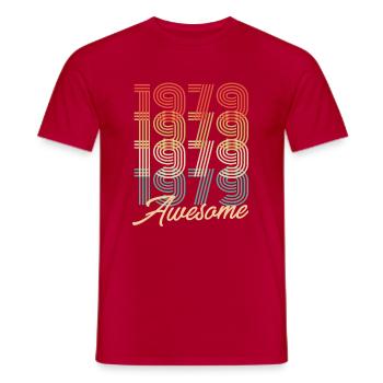 Funny Birthday Awesome 1979 - Men's T-Shirt - red - Front - AI Model Male 178 dark (178cm)
