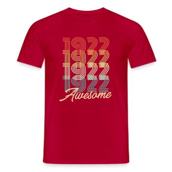 Funny Birthday Awesome 1922 - Men's T-Shirt - red - Front - AI Model Male 178 dark (178cm)