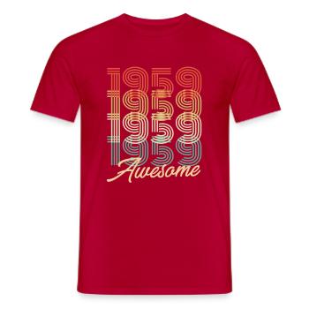 Funny Birthday Awesome 1959 - Männer T-Shirt - Rot - Vorne - AI Model Male 178 dark (178cm)