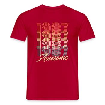 Drôle d’anniversaire génial 1987 - T-shirt homme - rouge - Devant - AI Model Male 178 dark (178cm)