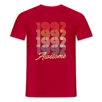 Drôle d’anniversaire génial 1992 - T-shirt homme - rouge - Devant - AI Model Male 178 dark (178cm)