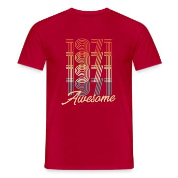 Funny Birthday Awesome 1971 - Männer T-Shirt - Rot - Vorne - AI Model Male 178 dark (178cm)