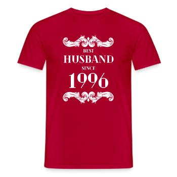 Best Husband Since 1996 Wedding Anniversary - Men's T-Shirt - red - Front - AI Model Male 178 dark (178cm)