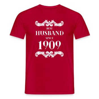Bester Ehemann seit 1909 Hochzeitstag - Männer T-Shirt - Rot - Vorne - AI Model Male 178 dark (178cm)