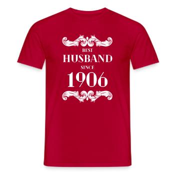 Best Husband Since 1906 Wedding Anniversary - Men's T-Shirt - red - Front - AI Model Male 178 dark (178cm)