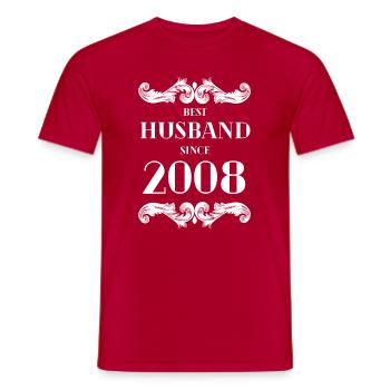 Meilleur mari depuis l’anniversaire de mariage 2008 - T-shirt homme - rouge - Devant - AI Model Male 178 dark (178cm)