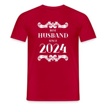 Bester Ehemann seit 2024 Hochzeitstag - Männer T-Shirt - Rot - Vorne - AI Model Male 178 dark (178cm)