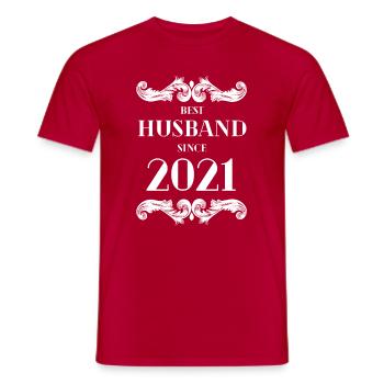 Bester Ehemann seit Hochzeitstag 2021 - Männer T-Shirt - Rot - Vorne - AI Model Male 178 dark (178cm)