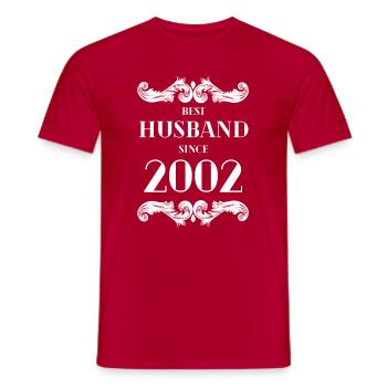 Meilleur mari depuis l’anniversaire de mariage 2002 - T-shirt homme - rouge - Devant - AI Model Male 178 dark (178cm)