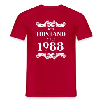 Meilleur mari depuis 1988 anniversaire de mariage - T-shirt homme - rouge - Devant - AI Model Male 178 dark (178cm)