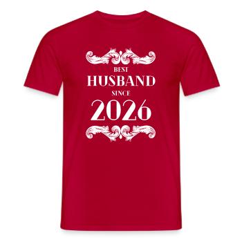 Best Husband Since 2026 Wedding Anniversary - Men's T-Shirt - red - Front - AI Model Male 178 dark (178cm)