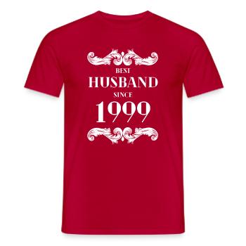 Best Husband Since 1999 Wedding Anniversary - Men's T-Shirt - red - Front - AI Model Male 178 dark (178cm)