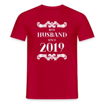 Meilleur mari depuis l’anniversaire de mariage 2019 - T-shirt homme - rouge - Devant - AI Model Male 178 dark (178cm)