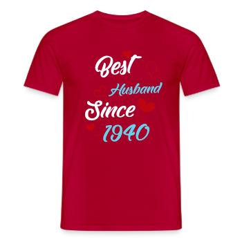 Best Husband Since 1940 Wedding - Men's T-Shirt - red - Front - AI Model Male 178 dark (178cm)