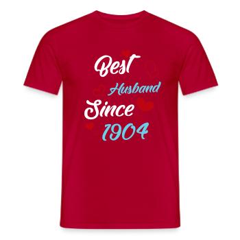Bester Ehemann seit 1904 Hochzeit - Männer T-Shirt - Rot - Vorne - AI Model Male 178 dark (178cm)