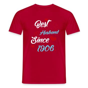 Best Husband Since 1906 Wedding - Men's T-Shirt - red - Front - AI Model Male 178 dark (178cm)