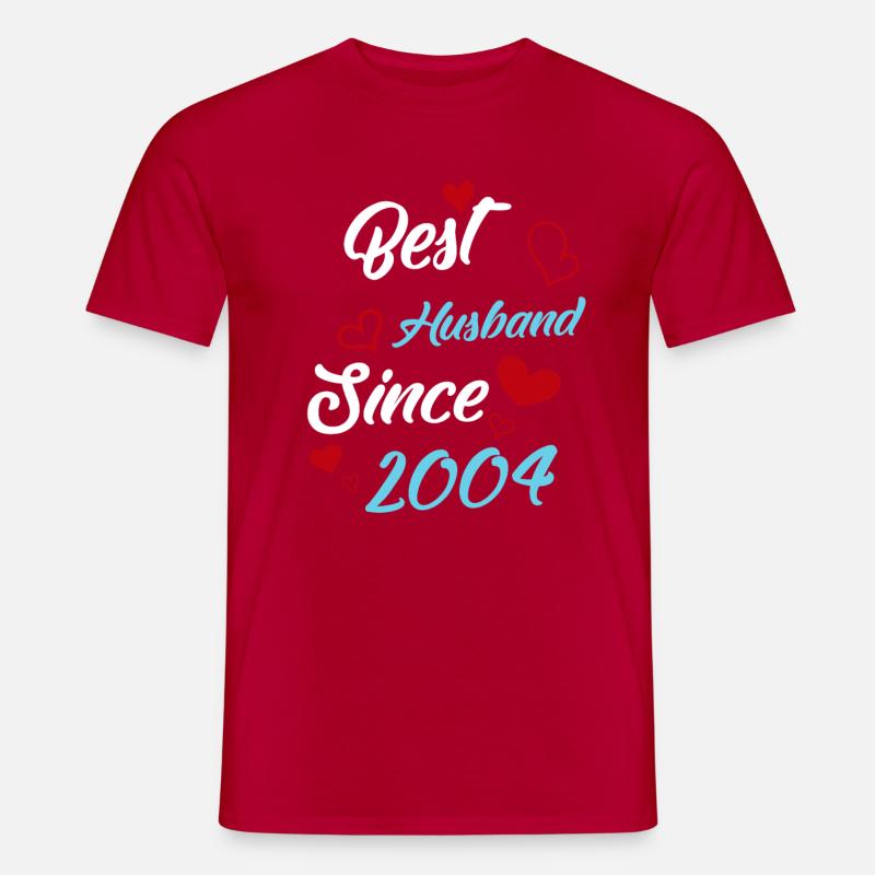 Bester Ehemann seit 2004 Hochzeit - Männer T-Shirt - Rot