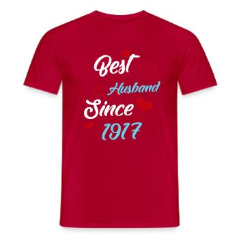 Bester Ehemann seit 1917 Hochzeit - Männer T-Shirt - Rot - Vorne - AI Model Male 178 dark (178cm)
