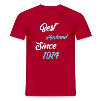 Bester Ehemann seit 1914 Hochzeit - Männer T-Shirt - Rot - Vorne - AI Model Male 178 dark (178cm)