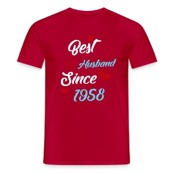 Meilleur mari depuis 1958 Mariage - T-shirt homme - rouge - Devant - AI Model Male 178 dark (178cm)
