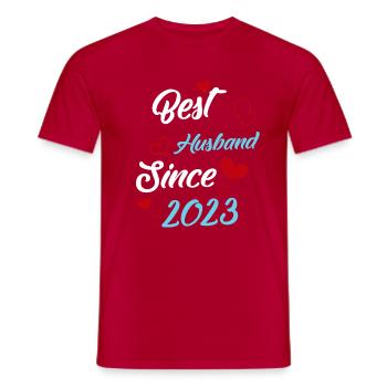 Best Husband Since 2023 Wedding - Men's T-Shirt - red - Front - AI Model Male 178 dark (178cm)