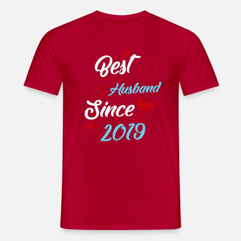 Bester Ehemann seit 2019 Hochzeit - Männer T-Shirt - Rot