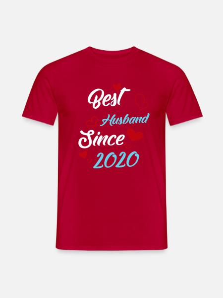 Best Husband Since 2020 Wedding - Heren T-shirt - rood