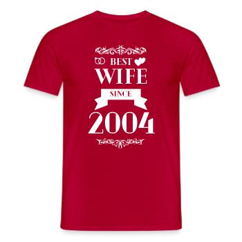 Beste Ehefrau seit 2004 Hochzeitstag - Männer T-Shirt - Rot - Vorne - AI Model Male 178 dark (178cm)
