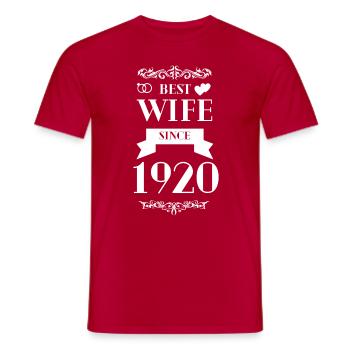 Best Wife Since 1920 Wedding Anniversary - Men's T-Shirt - red - Front - AI Model Male 178 dark (178cm)
