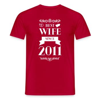 Meilleure épouse depuis l’anniversaire de mariage 2011 - T-shirt homme - rouge - Devant - AI Model Male 178 dark (178cm)
