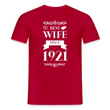 Best Wife Since 1921 Wedding Anniversary - Men's T-Shirt - red - Front - AI Model Male 178 dark (178cm)
