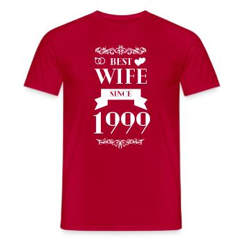 Beste Ehefrau seit 1999 Hochzeitstag - Männer T-Shirt - Rot - Vorne - AI Model Male 178 dark (178cm)