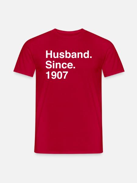 Jubiläumsehemann seit 1907 Hochzeit - Männer T-Shirt - Rot
