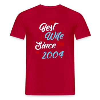 Jubiläum Trauerbeste Ehefrau seit 2004 Hochzeit - Männer T-Shirt - Rot - Vorne - AI Model Male 178 dark (178cm)