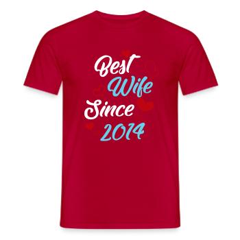 Anniversary Best Wife Since 2014 Wedding - Men's T-Shirt - red - Front - AI Model Male 178 dark (178cm)