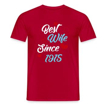 Jubiläum Trauerbeste Ehefrau seit 1915 Hochzeit - Männer T-Shirt - Rot - Vorne - AI Model Male 178 dark (178cm)