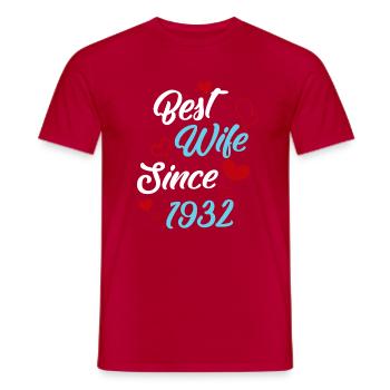 Anniversary Best Wife Since 1932 Wedding - Men's T-Shirt - red - Front - AI Model Male 178 dark (178cm)