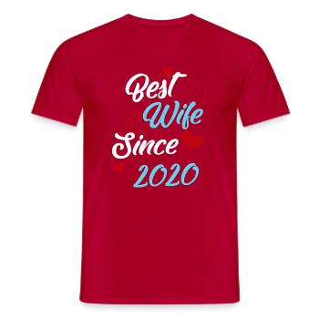 Anniversary Best Wife Since 2020 Wedding - Men's T-Shirt - red - Front - AI Model Male 178 dark (178cm)