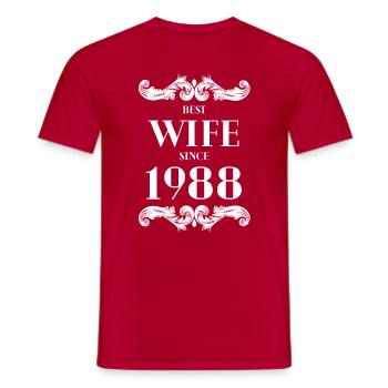 Best Wife Since 1988 Wedding - Men's T-Shirt - red - Front - AI Model Male 178 dark (178cm)