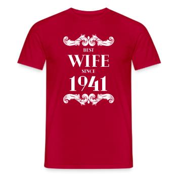 Best Wife Since 1941 Wedding - Men's T-Shirt - red - Front - AI Model Male 178 dark (178cm)
