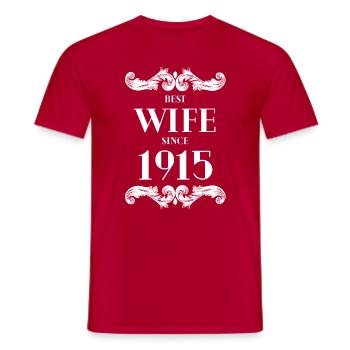 Beste Ehefrau seit 1915 Hochzeit - Männer T-Shirt - Rot - Vorne - AI Model Male 178 dark (178cm)
