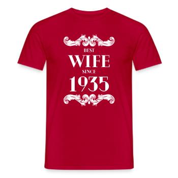 Best Wife Since 1935 Wedding - Men's T-Shirt - red - Front - AI Model Male 178 dark (178cm)