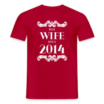 Beste Ehefrau seit 2014 Hochzeit - Männer T-Shirt - Rot - Vorne - AI Model Male 178 dark (178cm)