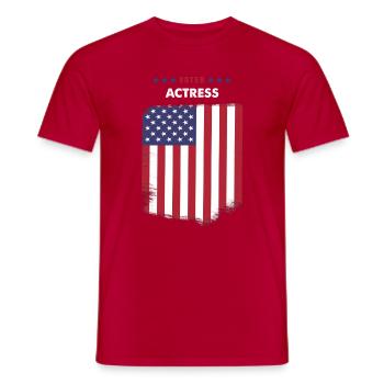 Voter Actress - Men's T-Shirt - red - Front - AI Model Male 178 dark (178cm)