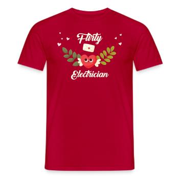 Électricien Flirty - T-shirt homme - rouge - Devant - AI Model Male 178 dark (178cm)