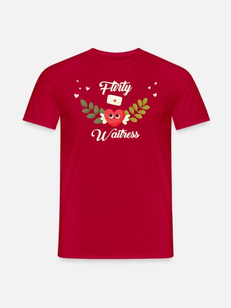 Flirtende Kellnerin - Männer T-Shirt - Rot