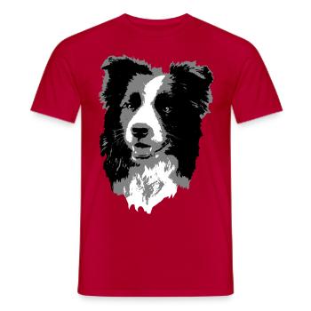 Border Collie - T-shirt homme - rouge - Devant - AI Model Male 178 dark (178cm)