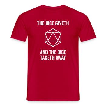 The Dice Giveth And The Dice Taketh Away - Men's T-Shirt - red - Front - AI Model Male 178 dark (178cm)