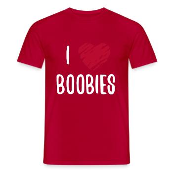 Ich liebe Tölpel Titten - Männer T-Shirt - Rot - Vorne - AI Model Male 178 dark (178cm)